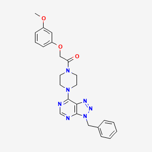 molecular formula C24H25N7O3 B2759535 1-(4-(3-benzyl-3H-[1,2,3]triazolo[4,5-d]pyrimidin-7-yl)piperazin-1-yl)-2-(3-methoxyphenoxy)ethanone CAS No. 920230-47-3