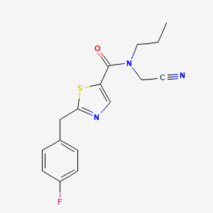 molecular formula C16H16FN3OS B2759543 N-(cyanomethyl)-2-[(4-fluorophenyl)methyl]-N-propyl-1,3-thiazole-5-carboxamide CAS No. 1355658-56-8