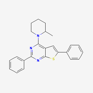 molecular formula C24H23N3S B2759545 4-(2-Methylpiperidin-1-yl)-2,6-diphenylthieno[2,3-d]pyrimidine CAS No. 379241-45-9