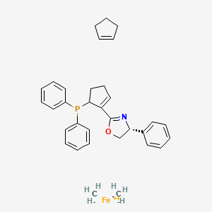 molecular formula C33H38FeNOP B2759563 Ferrocene, 1-[(4R)-4,5-dihydro-4-phenyl-2-oxazolyl]-2-(diphenylphosphino)-, (2S)- (9CI) CAS No. 291536-01-1