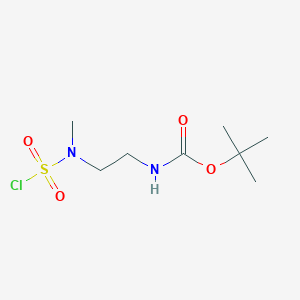 molecular formula C8H17ClN2O4S B2759565 tert-butylN-{2-[(chlorosulfonyl)(methyl)amino]ethyl}carbamate CAS No. 765961-97-5