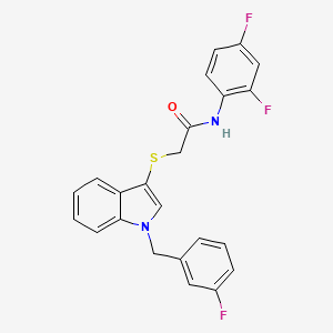 molecular formula C23H17F3N2OS B2759597 N-(2,4-difluorophenyl)-2-((1-(3-fluorobenzyl)-1H-indol-3-yl)thio)acetamide CAS No. 851412-30-1