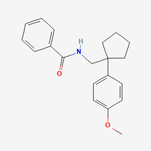 molecular formula C20H23NO2 B2759609 N-((1-(4-methoxyphenyl)cyclopentyl)methyl)benzamide CAS No. 1091395-90-2
