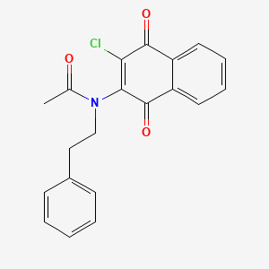 molecular formula C20H16ClNO3 B2759614 N-(3-chloro-1,4-dioxo-1,4-dihydronaphthalen-2-yl)-N-(2-phenylethyl)acetamide CAS No. 378753-48-1