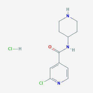 molecular formula C11H15Cl2N3O B2759617 2-Chloro-N-(piperidin-4-yl)isonicotinamide hydrochloride CAS No. 1353951-89-9