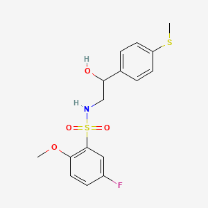 molecular formula C16H18FNO4S2 B2759620 5-fluoro-N-(2-hydroxy-2-(4-(methylthio)phenyl)ethyl)-2-methoxybenzenesulfonamide CAS No. 1448052-09-2