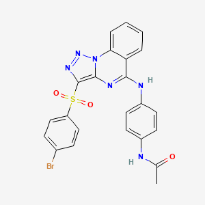 molecular formula C23H17BrN6O3S B2759622 N-(4-{[3-(4-BROMOBENZENESULFONYL)-[1,2,3]TRIAZOLO[1,5-A]QUINAZOLIN-5-YL]AMINO}PHENYL)ACETAMIDE CAS No. 895649-15-7