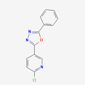 molecular formula C13H8ClN3O B2759627 2-Chloro-5-(5-phenyl-1,3,4-oxadiazol-2-yl)pyridine CAS No. 861212-07-9