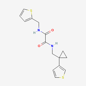 molecular formula C15H16N2O2S2 B2759628 N'-[(thiophen-2-yl)methyl]-N-{[1-(thiophen-3-yl)cyclopropyl]methyl}ethanediamide CAS No. 2415628-51-0