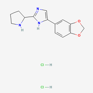 molecular formula C14H17Cl2N3O2 B2759645 4-(2H-1,3-benzodioxol-5-yl)-2-(pyrrolidin-2-yl)-1H-imidazole dihydrochloride CAS No. 1311313-73-1