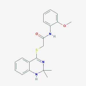 molecular formula C19H21N3O2S B2759654 2-[(2,2-dimethyl-1,2-dihydroquinazolin-4-yl)sulfanyl]-N-(2-methoxyphenyl)acetamide CAS No. 894873-56-4
