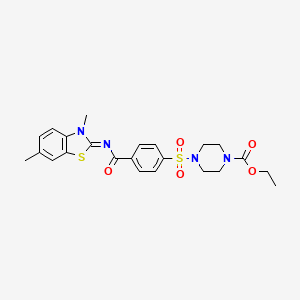 B2759657 (Z)-ethyl 4-((4-((3,6-dimethylbenzo[d]thiazol-2(3H)-ylidene)carbamoyl)phenyl)sulfonyl)piperazine-1-carboxylate CAS No. 398997-95-0
