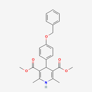 molecular formula C24H25NO5 B2759666 Dimethyl 4-[4-(benzyloxy)phenyl]-2,6-dimethyl-1,4-dihydropyridine-3,5-dicarboxylate CAS No. 182678-66-6