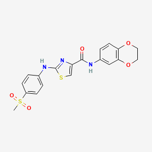 N-(2,3-dihydrobenzo[b][1,4]dioxin-6-yl)-2-((4-(methylsulfonyl)phenyl)amino)thiazole-4-carboxamide