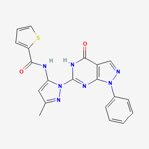 N-(3-methyl-1-(4-oxo-1-phenyl-4,5-dihydro-1H-pyrazolo[3,4-d]pyrimidin-6-yl)-1H-pyrazol-5-yl)thiophene-2-carboxamide