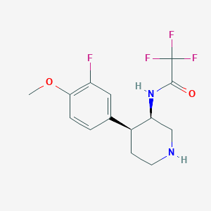 rac-2,2,2-trifluoro-N-[(3R,4S)-4-(3-fluoro-4-methoxyphenyl)piperidin-3-yl]acetamide, cis