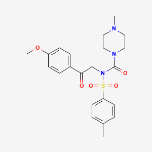 N-(2-(4-methoxyphenyl)-2-oxoethyl)-4-methyl-N-tosylpiperazine-1-carboxamide