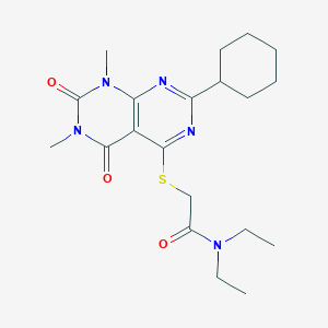 2-(7-cyclohexyl-1,3-dimethyl-2,4-dioxopyrimido[4,5-d]pyrimidin-5-yl)sulfanyl-N,N-diethylacetamide