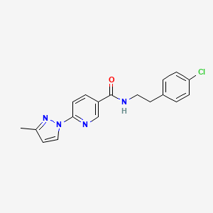 N-(4-chlorophenethyl)-6-(3-methyl-1H-pyrazol-1-yl)nicotinamide