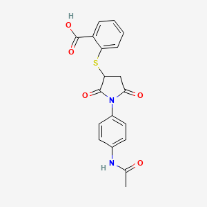 2-((1-(4-Acetamidophenyl)-2,5-dioxopyrrolidin-3-yl)thio)benzoic acid