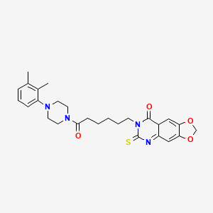 7-{6-[4-(2,3-dimethylphenyl)piperazin-1-yl]-6-oxohexyl}-6-sulfanylidene-2H,5H,6H,7H,8H-[1,3]dioxolo[4,5-g]quinazolin-8-one