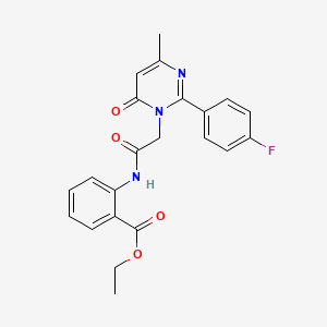 molecular formula C22H20FN3O4 B2759712 ethyl 2-({[2-(4-fluorophenyl)-4-methyl-6-oxopyrimidin-1(6H)-yl]acetyl}amino)benzoate CAS No. 1260909-72-5