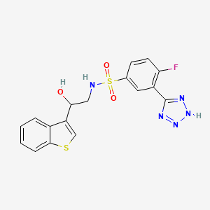 N-(2-(benzo[b]thiophen-3-yl)-2-hydroxyethyl)-4-fluoro-3-(1H-tetrazol-5-yl)benzenesulfonamide