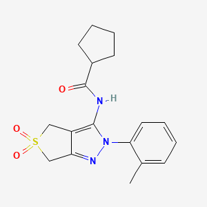 N-(5,5-dioxido-2-(o-tolyl)-4,6-dihydro-2H-thieno[3,4-c]pyrazol-3-yl)cyclopentanecarboxamide