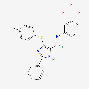 N-({5-[(4-methylphenyl)sulfanyl]-2-phenyl-1H-imidazol-4-yl}methylene)-3-(trifluoromethyl)aniline