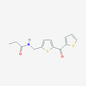 molecular formula C13H13NO2S2 B2759735 N-((5-(thiophene-2-carbonyl)thiophen-2-yl)methyl)propionamide CAS No. 1421443-04-0