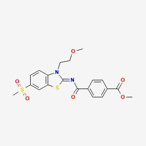 Methyl 4-[[3-(2-methoxyethyl)-6-methylsulfonyl-1,3-benzothiazol-2-ylidene]carbamoyl]benzoate