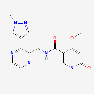 4-methoxy-1-methyl-N-((3-(1-methyl-1H-pyrazol-4-yl)pyrazin-2-yl)methyl)-6-oxo-1,6-dihydropyridine-3-carboxamide