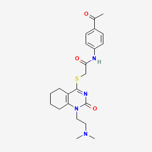 N-(4-acetylphenyl)-2-((1-(2-(dimethylamino)ethyl)-2-oxo-1,2,5,6,7,8-hexahydroquinazolin-4-yl)thio)acetamide