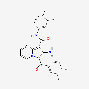 molecular formula C26H25N3O2 B2759751 2-amino-3-(3,4-dimethylbenzoyl)-N-(3,4-dimethylphenyl)indolizine-1-carboxamide CAS No. 906162-55-8