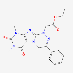 molecular formula C19H20N6O4 B2759761 乙酸 2-(7,9-二甲基-6,8-二氧-3-苯基-4H-嘧啶并[8,7-c][1,2,4]三氮杂嘧啶-1-基)乙酯 CAS No. 898409-95-5