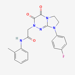 molecular formula C20H18FN5O3 B2759770 2-(8-(4-fluorophenyl)-3,4-dioxo-3,4,7,8-tetrahydroimidazo[2,1-c][1,2,4]triazin-2(6H)-yl)-N-(o-tolyl)acetamide CAS No. 941917-45-9