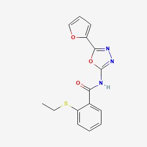2-ethylsulfanyl-N-[5-(furan-2-yl)-1,3,4-oxadiazol-2-yl]benzamide