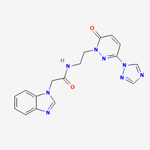 2-(1H-benzo[d]imidazol-1-yl)-N-(2-(6-oxo-3-(1H-1,2,4-triazol-1-yl)pyridazin-1(6H)-yl)ethyl)acetamide