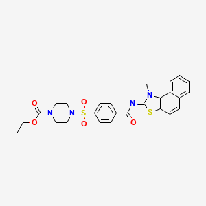 molecular formula C26H26N4O5S2 B2759787 ethyl 4-(4-{[(2Z)-1-methyl-1H,2H-naphtho[1,2-d][1,3]thiazol-2-ylidene]carbamoyl}benzenesulfonyl)piperazine-1-carboxylate CAS No. 477567-16-1