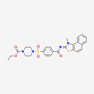 molecular formula C26H26N4O5S2 B2759787 Ethyl 4-[4-[(1-methylbenzo[e][1,3]benzothiazol-2-ylidene)carbamoyl]phenyl]sulfonylpiperazine-1-carboxylate CAS No. 477567-16-1