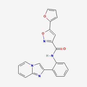 molecular formula C21H14N4O3 B2759789 5-(furan-2-yl)-N-(2-(imidazo[1,2-a]pyridin-2-yl)phenyl)isoxazole-3-carboxamide CAS No. 1798514-71-2