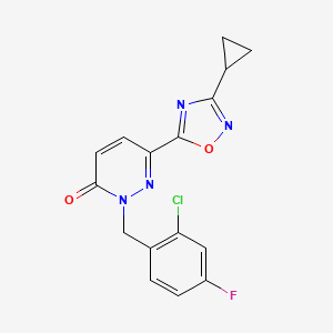 2-(2-chloro-4-fluorobenzyl)-6-(3-cyclopropyl-1,2,4-oxadiazol-5-yl)pyridazin-3(2H)-one