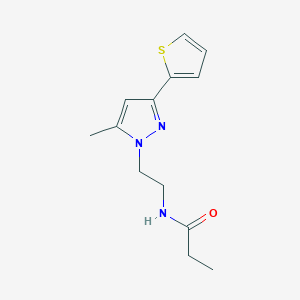 N-(2-(5-methyl-3-(thiophen-2-yl)-1H-pyrazol-1-yl)ethyl)propionamide