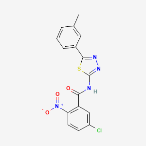 molecular formula C16H11ClN4O3S B2759799 5-chloro-N-[5-(3-methylphenyl)-1,3,4-thiadiazol-2-yl]-2-nitrobenzamide CAS No. 392241-35-9