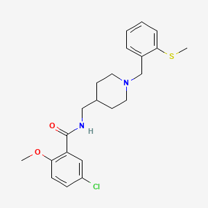 molecular formula C22H27ClN2O2S B2759822 5-chloro-2-methoxy-N-((1-(2-(methylthio)benzyl)piperidin-4-yl)methyl)benzamide CAS No. 1235267-18-1