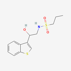 molecular formula C13H17NO3S2 B2759824 N-(2-(benzo[b]thiophen-3-yl)-2-hydroxyethyl)propane-1-sulfonamide CAS No. 2034257-21-9
