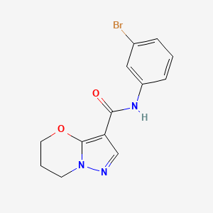 molecular formula C13H12BrN3O2 B2759825 N-(3-溴苯基)-6,7-二氢-5H-吡唑啉[5,1-b][1,3]噁嗪-3-甲酰胺 CAS No. 1428374-16-6