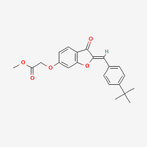 molecular formula C22H22O5 B2759829 methyl 2-[[(2Z)-2-[(4-tert-butylphenyl)methylidene]-3-oxo-1-benzofuran-6-yl]oxy]acetate CAS No. 620547-56-0