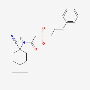 N-(4-tert-butyl-1-cyanocyclohexyl)-2-(3-phenylpropanesulfonyl)acetamide