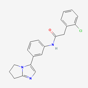 B2759833 2-(2-chlorophenyl)-N-(3-(6,7-dihydro-5H-pyrrolo[1,2-a]imidazol-3-yl)phenyl)acetamide CAS No. 1396810-02-8